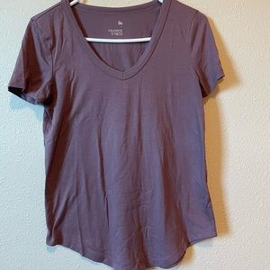 Taupe purple v neck